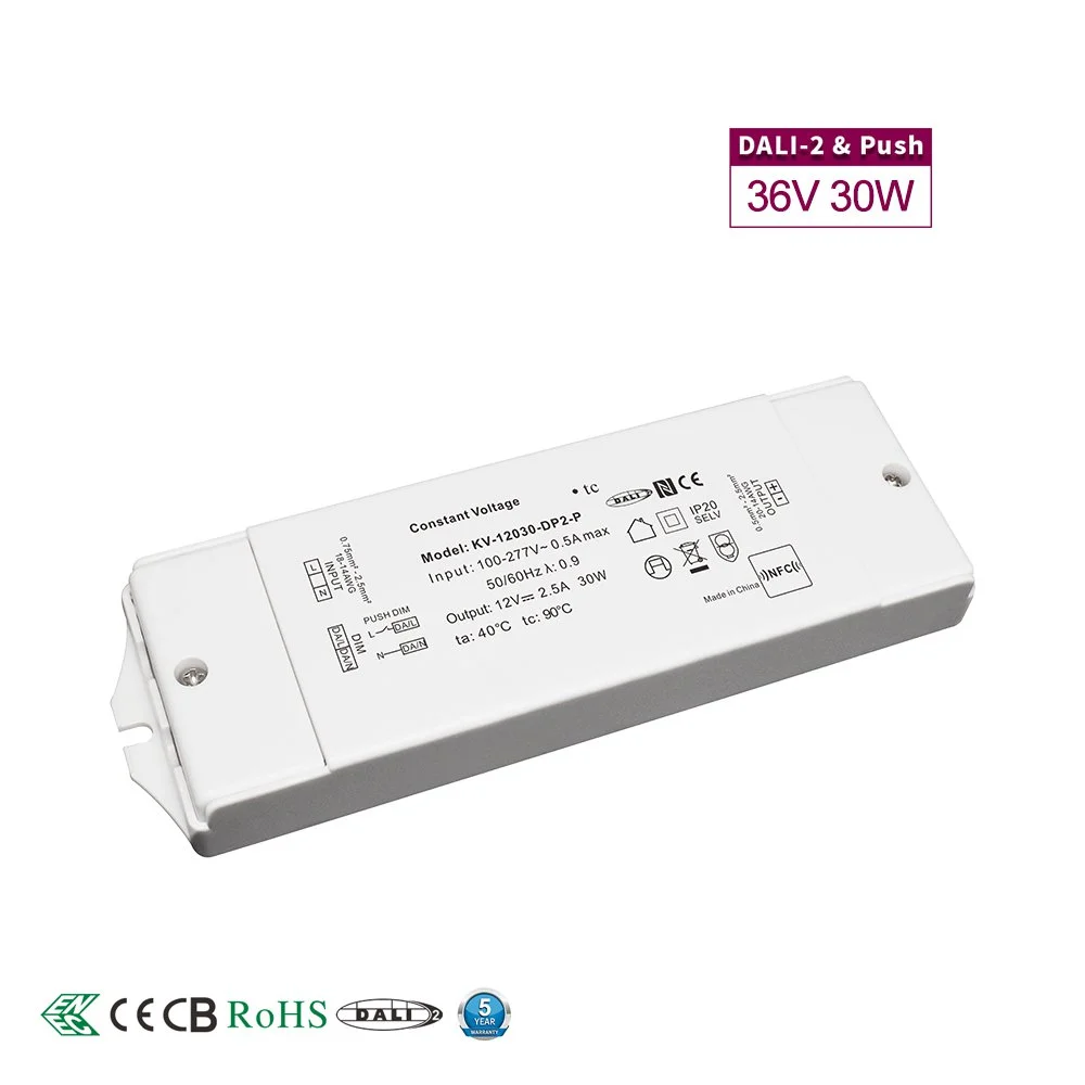 36V konstant spenning 30W DALI Dimbar LED-driver