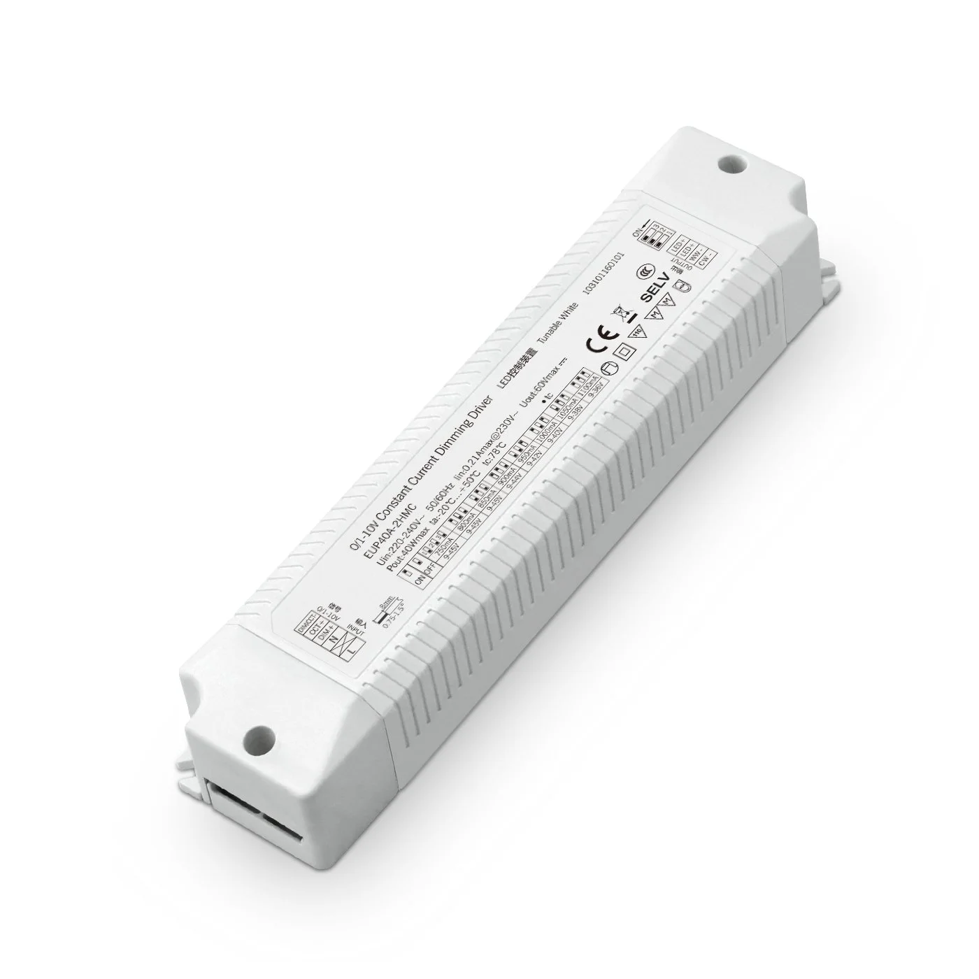 40W 0-10V konstantstrøm CCT dimbar LED-driver