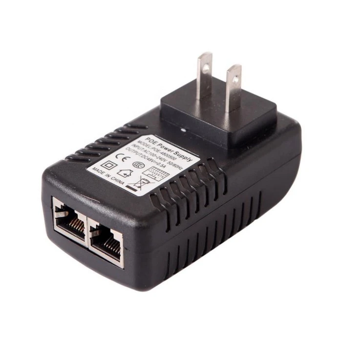 48V 0,5A veggplugg POE Injector Ethernet Adapter