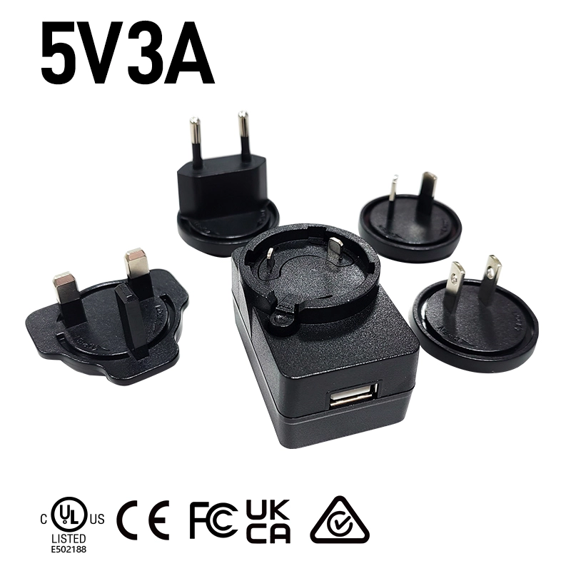 5V 3A utskiftbar USB-lader
