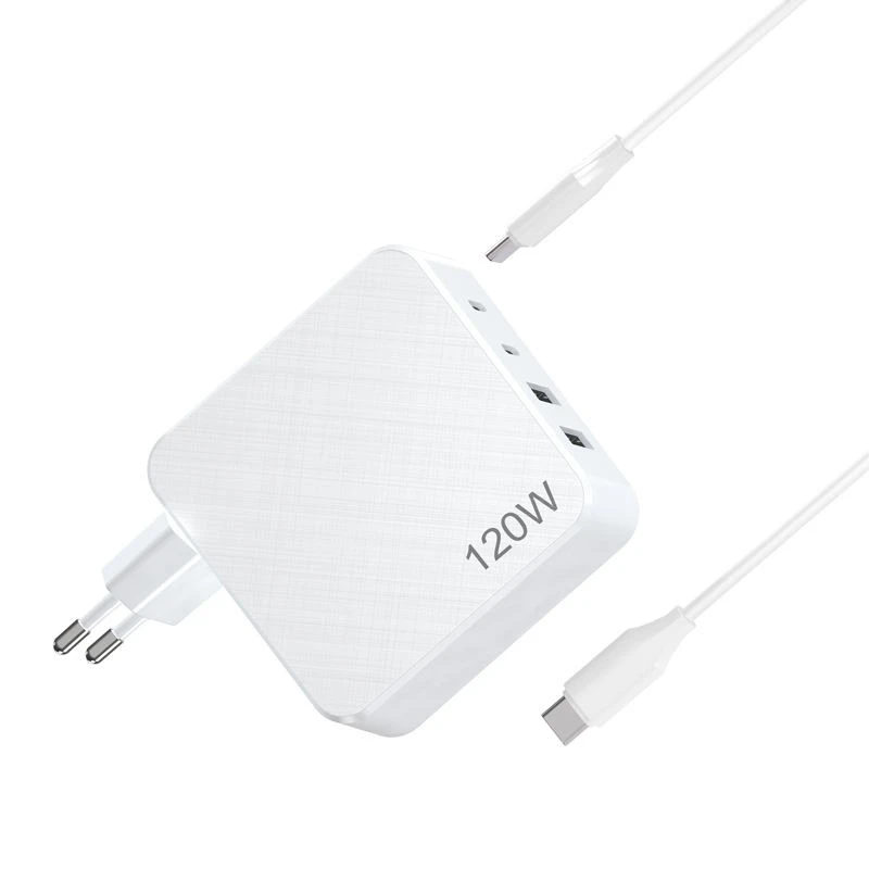Laptop Multi Port Vegglader 120W GaN USB C Lader